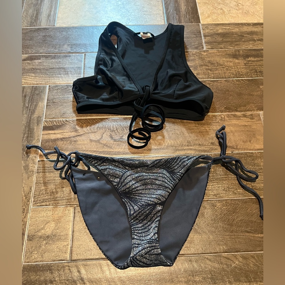 Women’s XS BLACK & silver bikini mix match